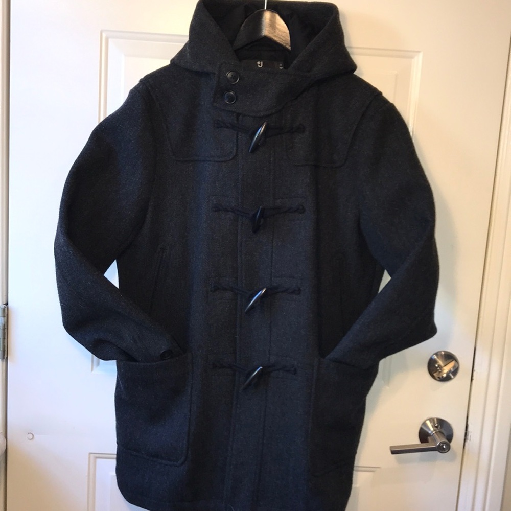 J+ Jil Sander for Uniqlo Black/charcoal pea coat